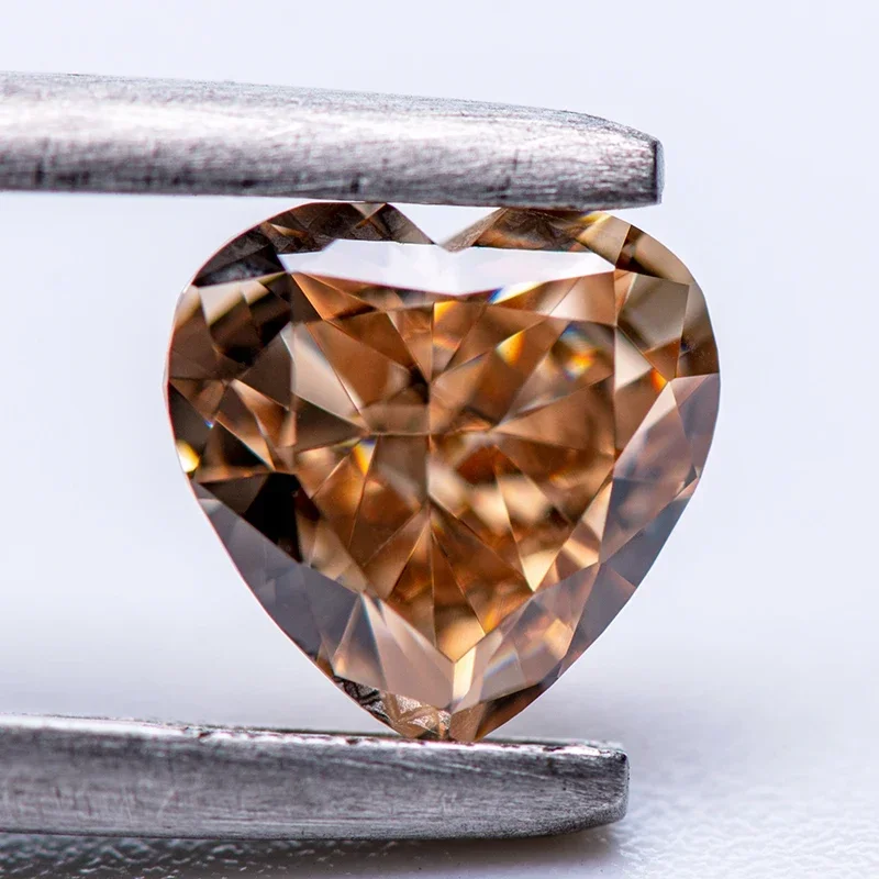 

NEW NEW Cubic Zirconia Synthetic Gemstone 5A 4k Crushed Ice Cut Champagne Color Heart Shape Lab CZ Stone DIY Jewelry Making