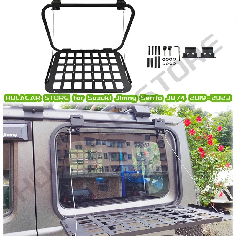 1PC Storage Rack Window Shelf Protection Frames Fold Table For Suzuki Jimny 3door 2019 2020 2021 2022 2023 2024 2025