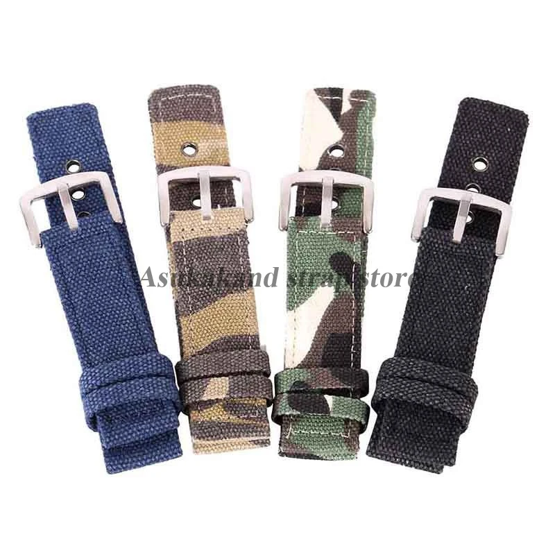 New Camouflage Nylon Canvas Watchband 18mm 20mm 22mm 24mm Outdoor Soft Sport Watchstrap Universal Replacement Women Men Bracelet