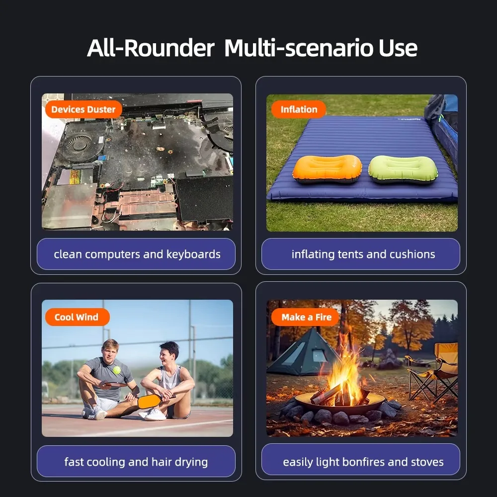 130,000RPM Jet Turbo King Kong Jetfan Strong Violent Fan 8000Pa Portable Handheld Blower with LED Lighting Dust Elimination Comp