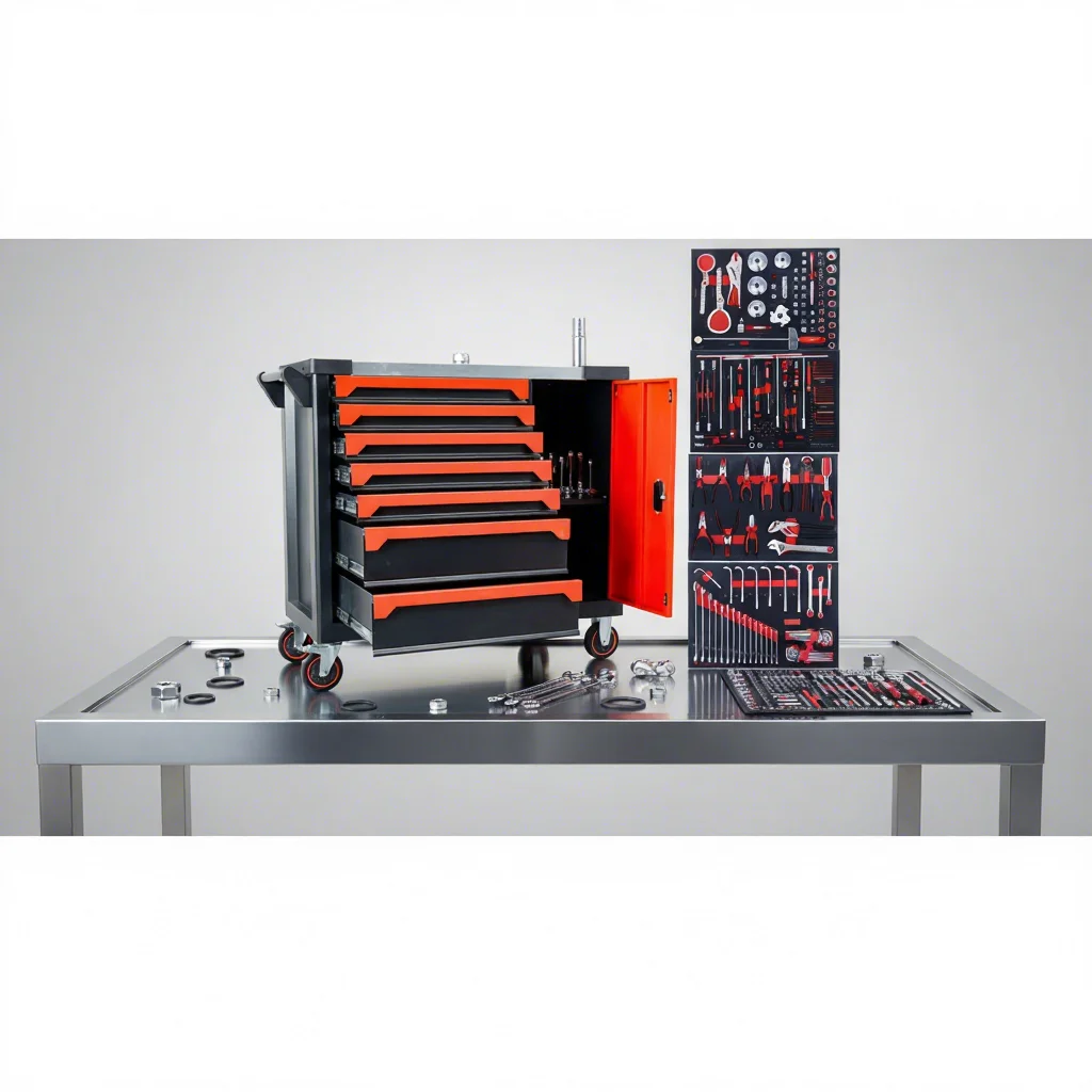

Customizable Heavy Duty Steel Toolbox Removable Workshop Tool Cabinet Chest Multi-Drawer With Tools Factory OEM Tool Cabinet