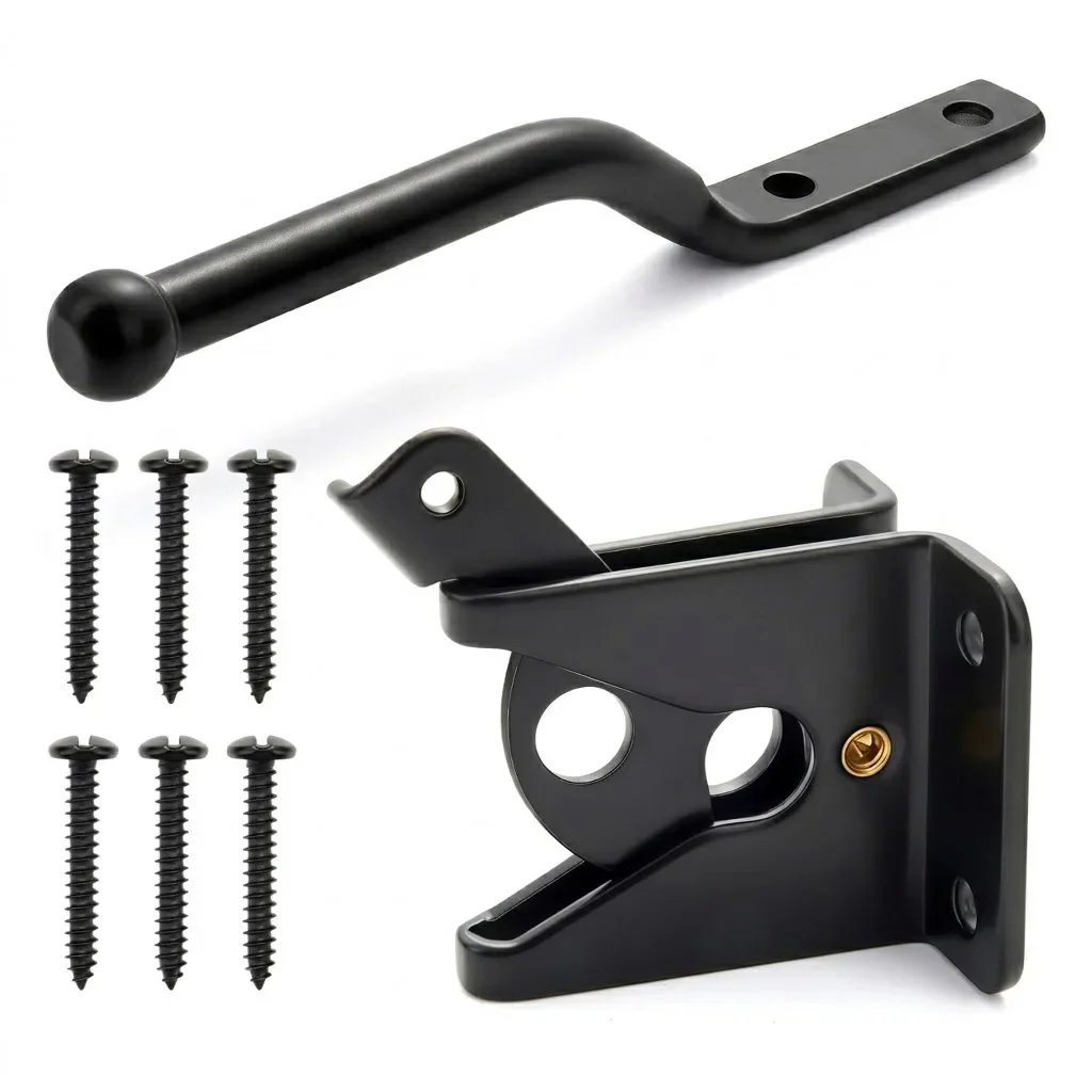 Carbon Steel Auto Gate Latch With Bolt Automatic Slam Catch For Pasture Garden Fence Farm Gate Secure Locking Garden Hardware