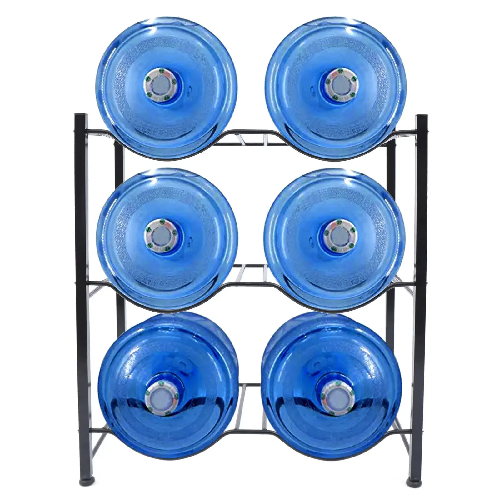 3 Tiers Water Bottle Holder, 6 Bottles 5 Gallon Heavy Duty Water Jug Rack Water Jug Rack Space Saving for Home, Office