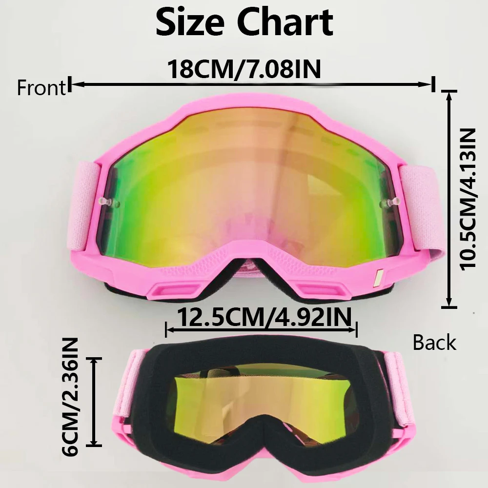 Ski & Motorbike Goggles, Comfort Wearing, Good Airflow, for Cycling, MX Racing, Outdoor & Mud Terrain