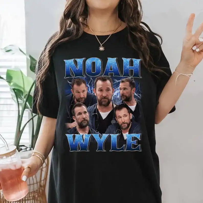 Рубашка Noah Wyle, футболка Noah Wyle в стиле ретро, рубашка с ретро-графикой Dr Robby, подарок рубашке из фильма, футболка стиля Bootleg Rap 90-х годов