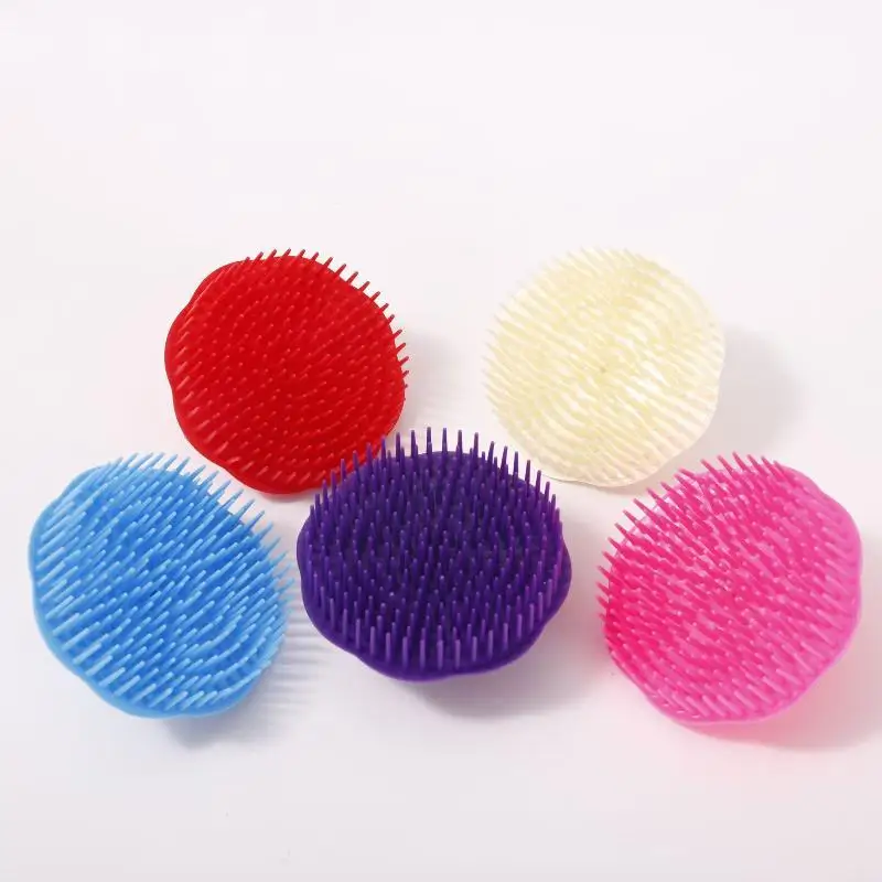 1Pc Multicolor Round Scalp Massage Hair Brush, Universal Shower Scalp Cleaning Tool for Men Women