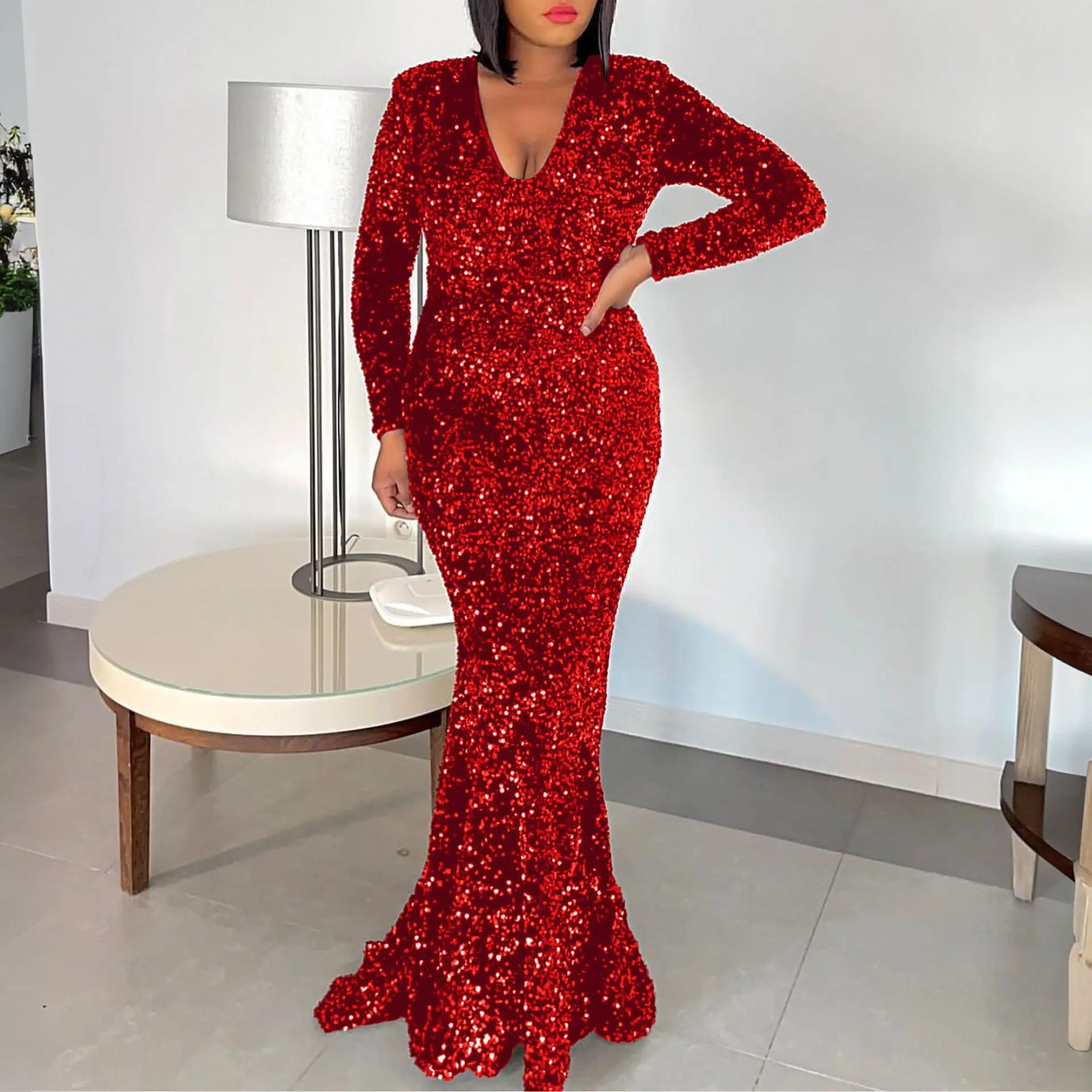 African Women Elegant Evening Dresses Dubai Turkey Luxury Dashiki Sequin Maxi Robe Ankara Party Wedding Clothing Ladies Dress