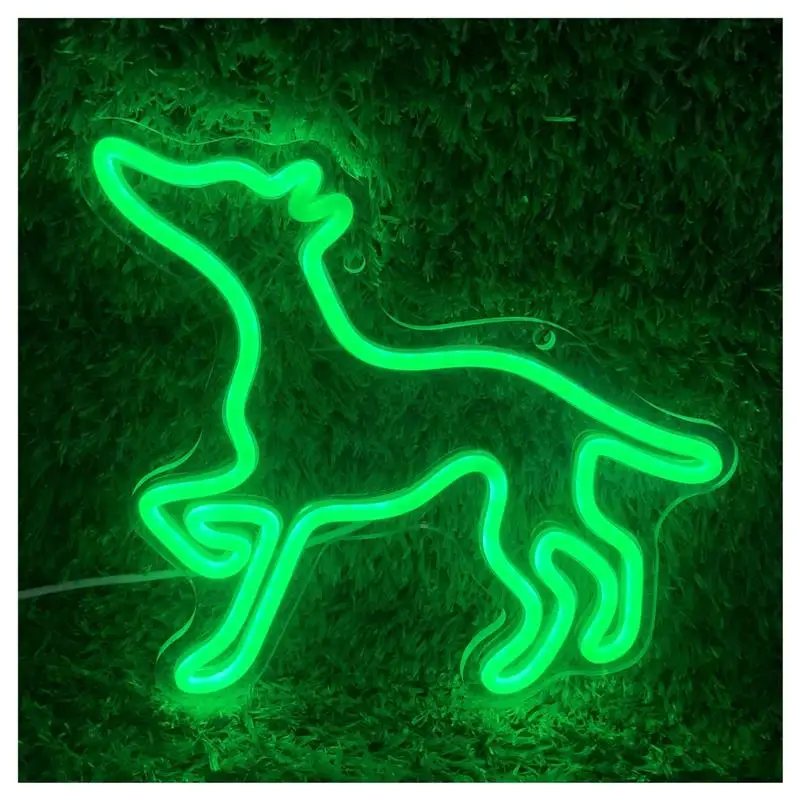 Dog Neon Sign USB Powered Dimmable Little Wolf Signs, For Bedroom Bar Party Wall Decoration Hanging Art