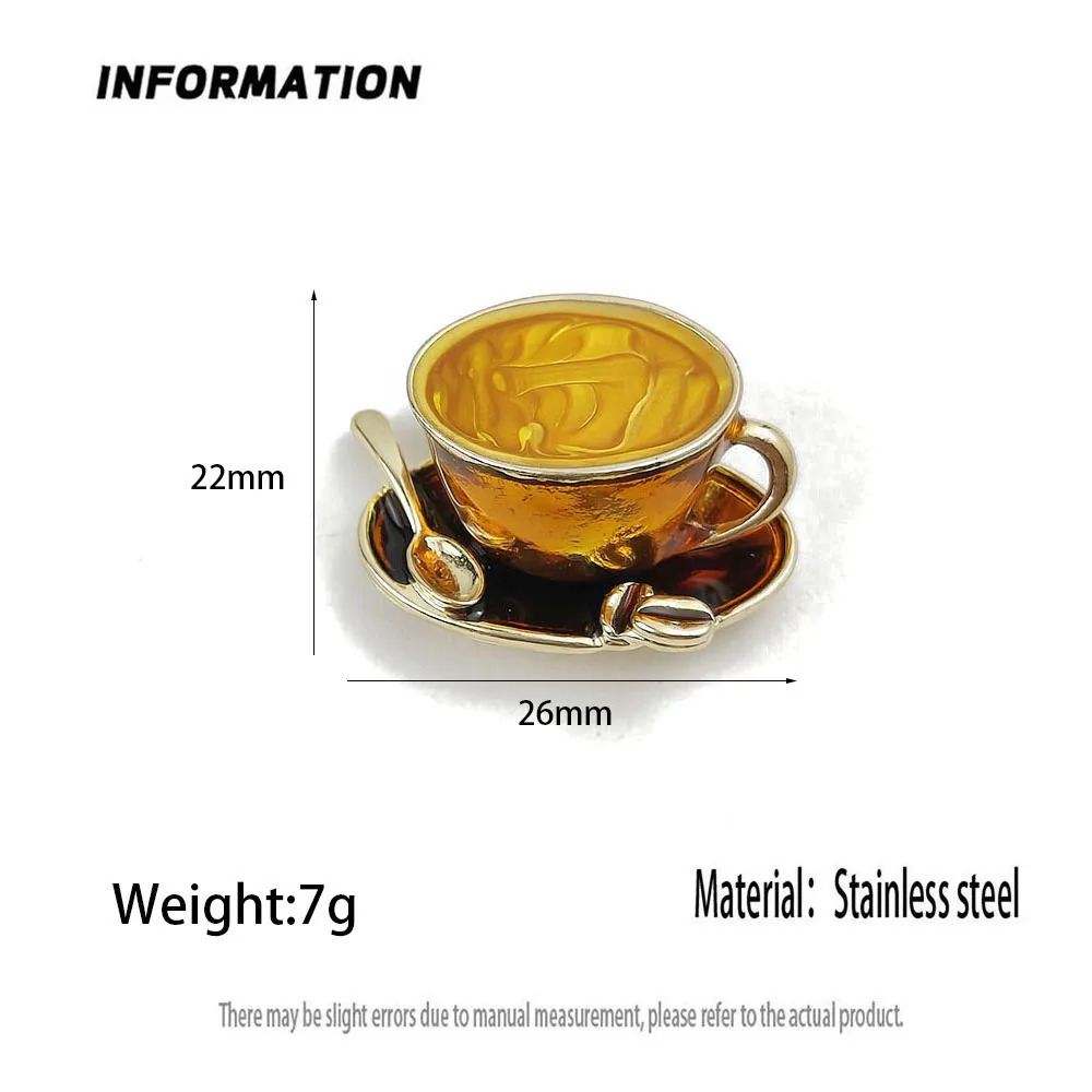 New coffee cup shape brooch, women's anti-exposure pin, scarf fixing accessories, clothing accessories