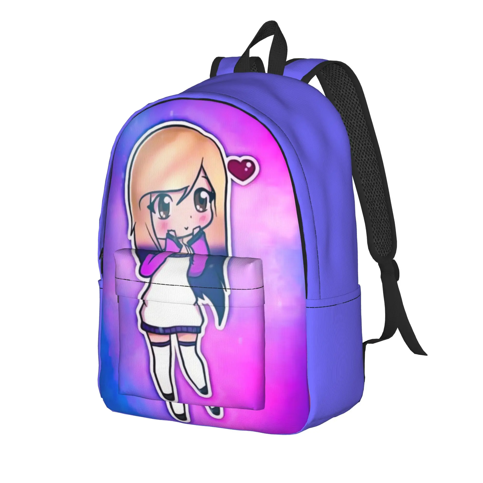 Neon Purple Shine Lyna Vallejos Backpack  Male Polyester Travel Backpacks Pattern Modern School Bags Rucksack