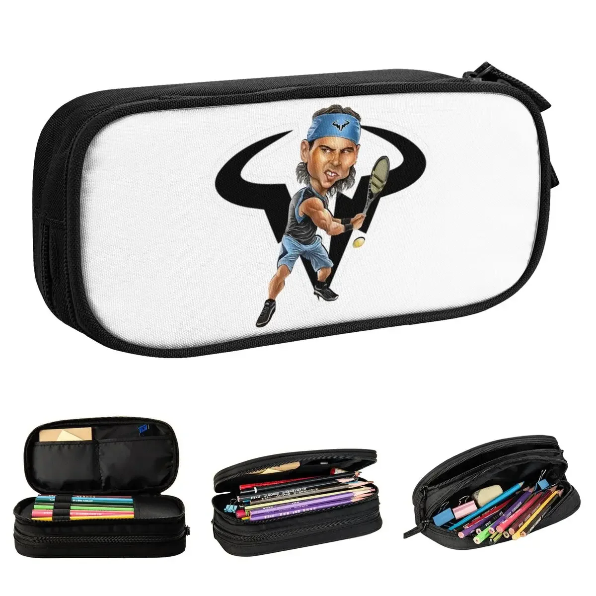 

RAFA N Tennis Nadal Rafael Pencil Case New Pen Bags Student Big Capacity School Supplies Zipper Pencilcases