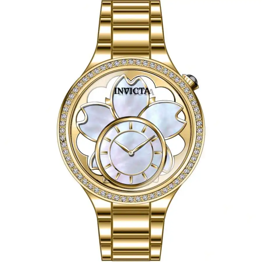 Invicta 46754 Women's Wildflower White MOP, Gold Tone Dial Watch