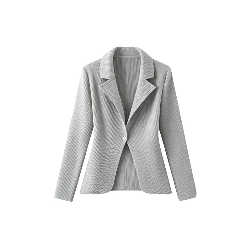 Miyake Pleated 2026 New Women's Blazer Elegant Goddess Style High-end Pleated Fashion Casual Small Suit Top for Autumn Pleat