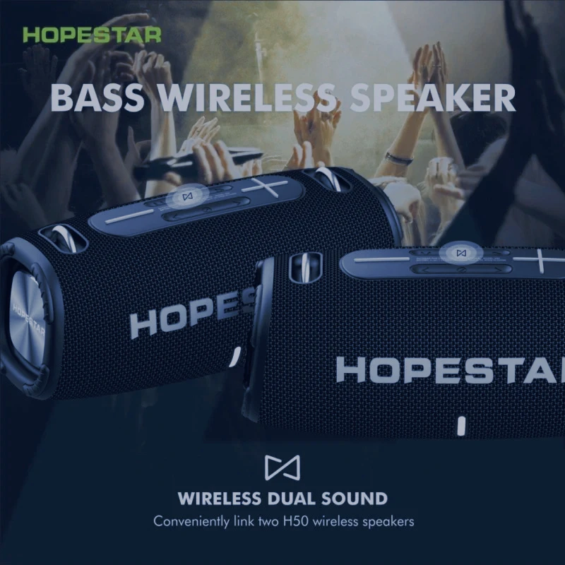 

HOPESTAR H50 Portable Wireless Bluetooth Speaker with Dual Bluetooth Speaker Box for Outdoor Super Bass Sound Radio with Strap