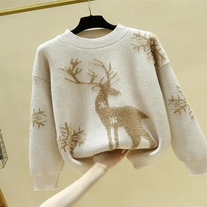 Kawaii فتاة الموضة فتاة الجولة الرقبة سترة تريكو الخريف والشتاء طالب الكرتون ملابس النساء غير رسمية الدفء نمط جديد #3