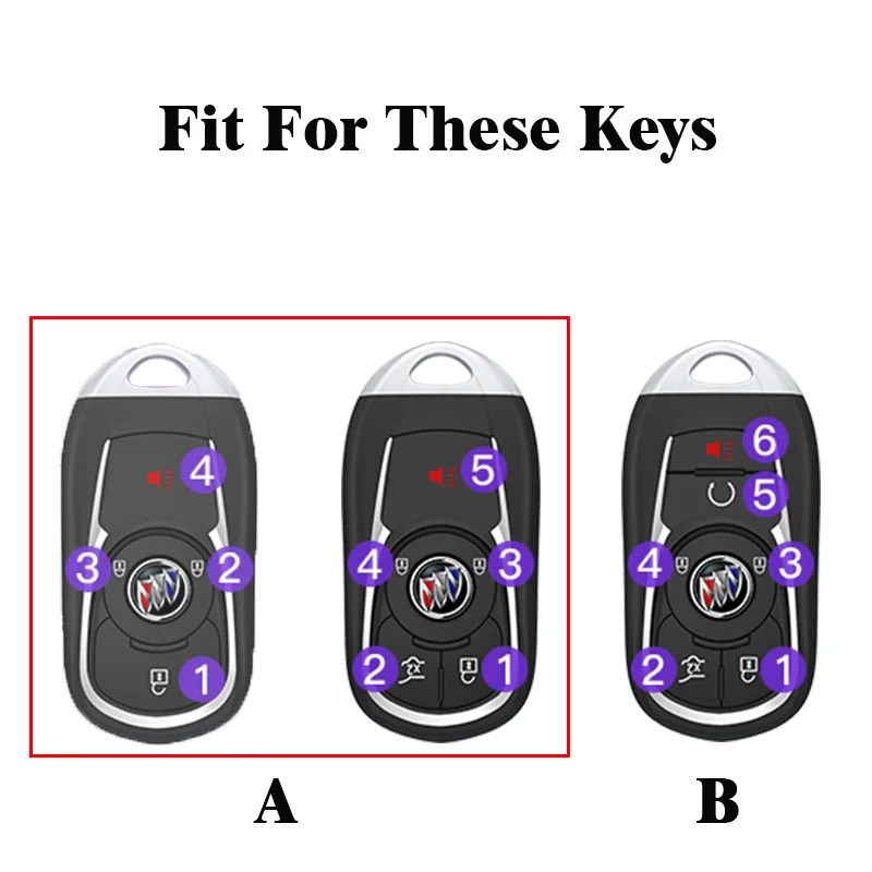 For Buick Key Fob Cover Car Keys Shells Case Soft TPU Keychains Full Covers Protector Keyshells Enclave Encore GX Envision