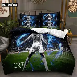 Juego de ropa de cama de estrella de fútbol, juego de funda nórdica, ropa de cama con estampado Digital 3d, ropa de cama de tamaño Queen, diseño de moda