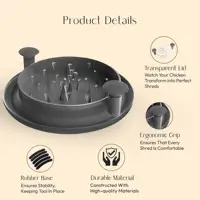 Upgraded Chicken Shredder with Transparent Cover: Large Anti-Slip Rotating Tool for Chopping Chicken, Beef, Cabbage,Vegetables 6