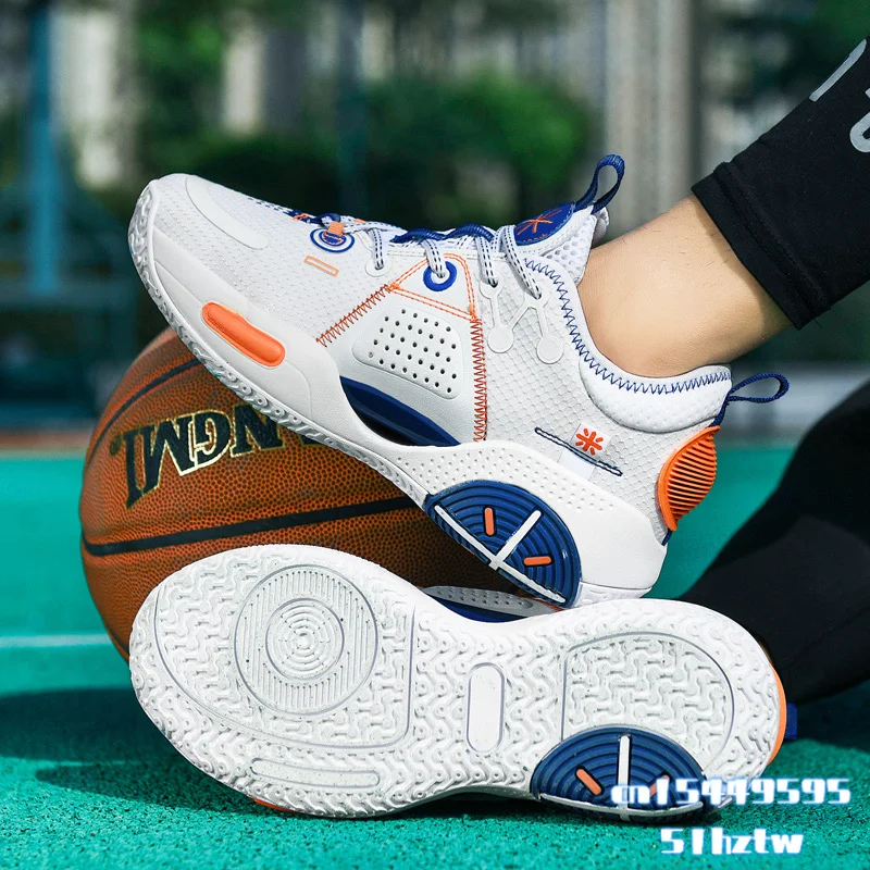 Sapatos de basquete para homens respirável sola de borracha rendas até sapatos ao ar livre indoor sports training tênis de basquete masculino