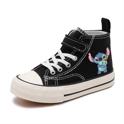 Zapatos de tenis de lona para niños y niñas, zapatillas deportivas de Lilo Stitch para niñas, zapatillas cómodas con estampado de dibujos animados de Disney, informales de alta calidad