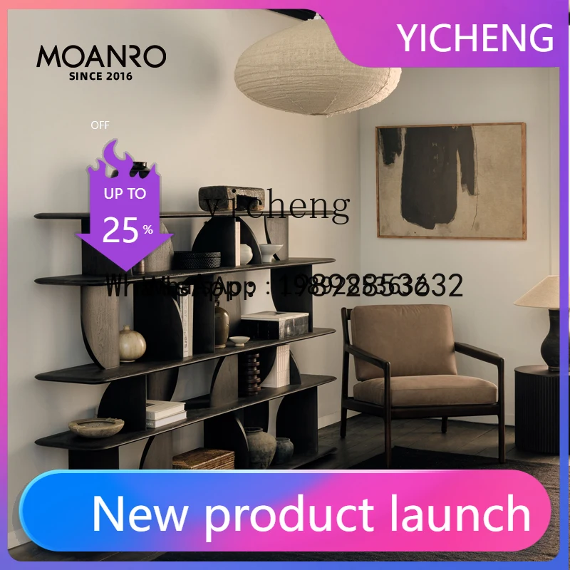 

solid wood bookshelf floor-to-ceiling Nordic modern simple bookcase living room storage display