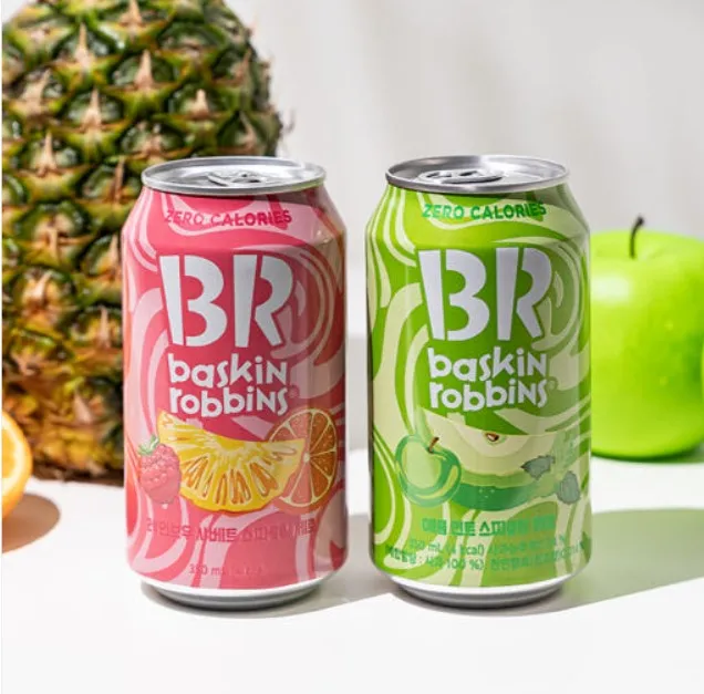 Bebida carbonatada Baskin Robbins Zero Sparkling 24 botellas (manzana menta 12 botellas + sorbete arcoíris 12 botellas)
