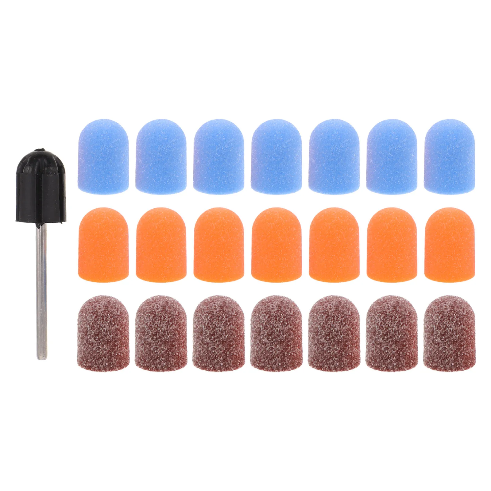 30pcs Nail Sanding Caps Set 80/120/180 Grit 10mm Mini Drill Bits for Gel Polish Removal & Manicure Pedicure
