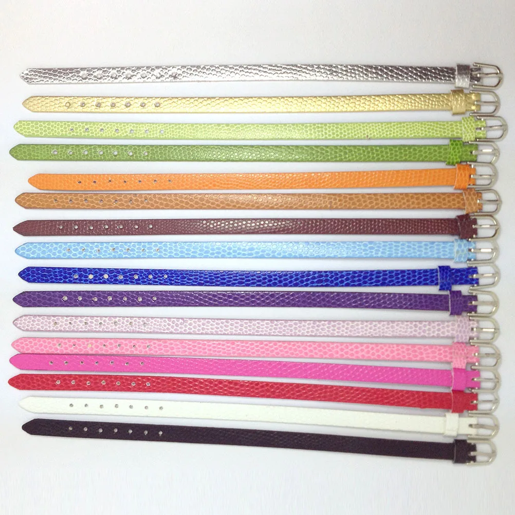 20Pcs Snake Pattern Women Bracelets Slide Wristbands Mixed Colors Fashion Durable Jewelry Making Charms 8mm Women Bracelet