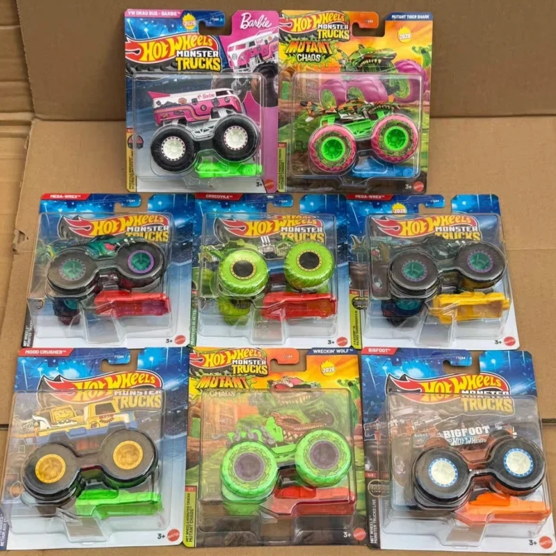 Genuine Stock Hot Wheels Monster Trucks Diecast Vehicle FYJ44 26H 26G Mutant Chaos Series Collectible Model Car Surprise Gift