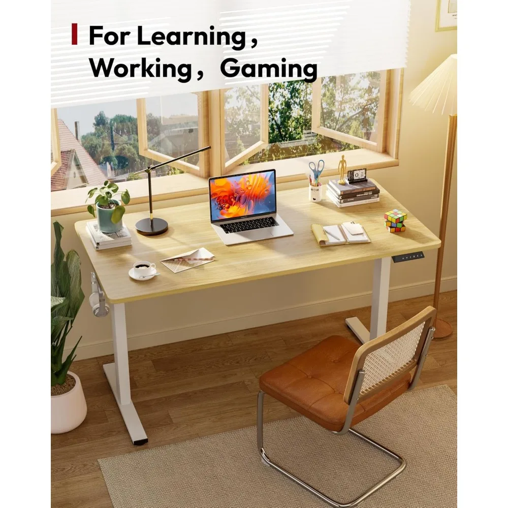 Electric Height Adjustable Standing Desk 60 x 24 Ergonomic Whole-Piece Desk with 6-Button Controller for Comfortable Stand-Up Wo
