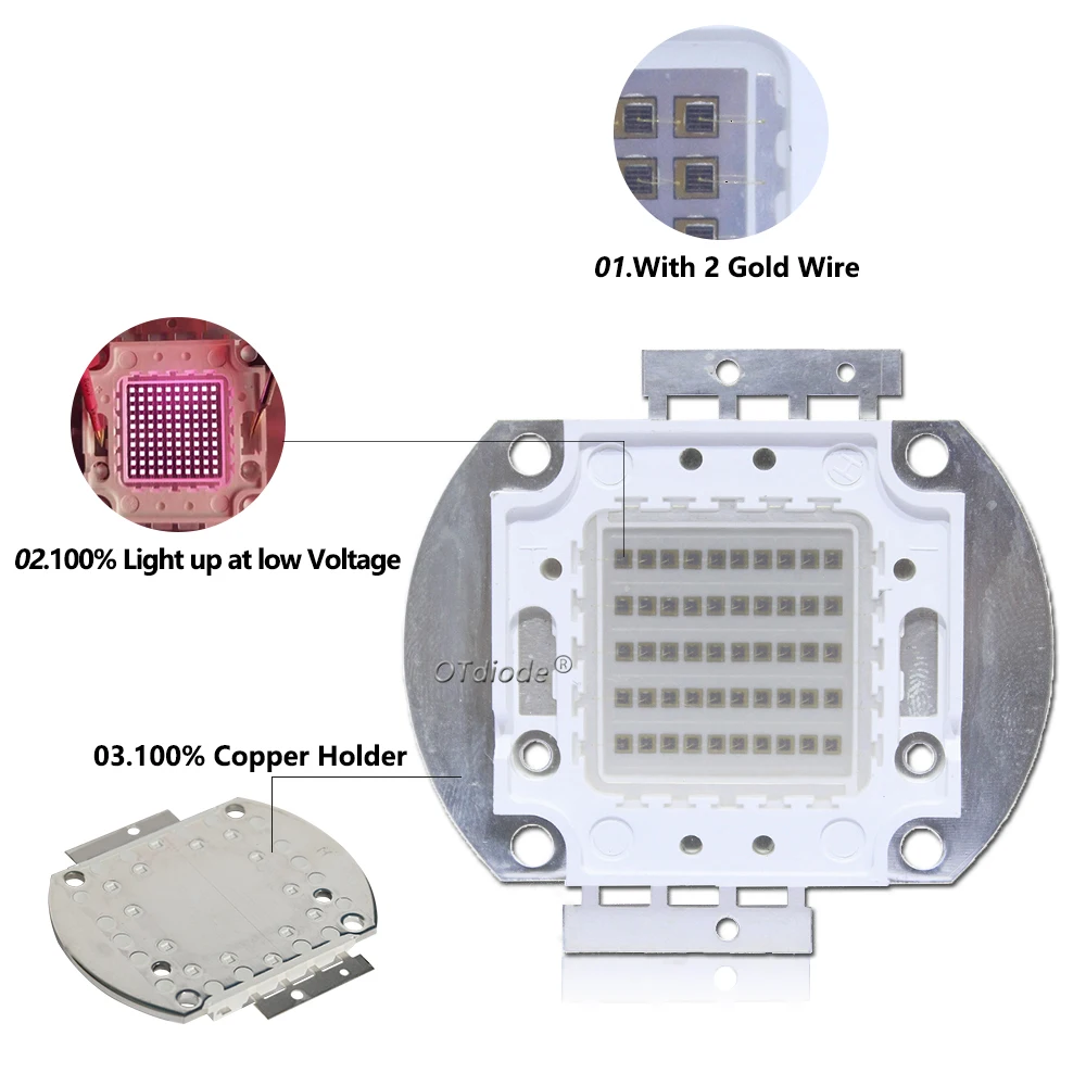 A Kit 50W IR Infrared Lamp LED Matrix 730nm 850nm 940nm Chip Diode Light+ Driver+Heatsink+Lens reflector For Night Vision Camera