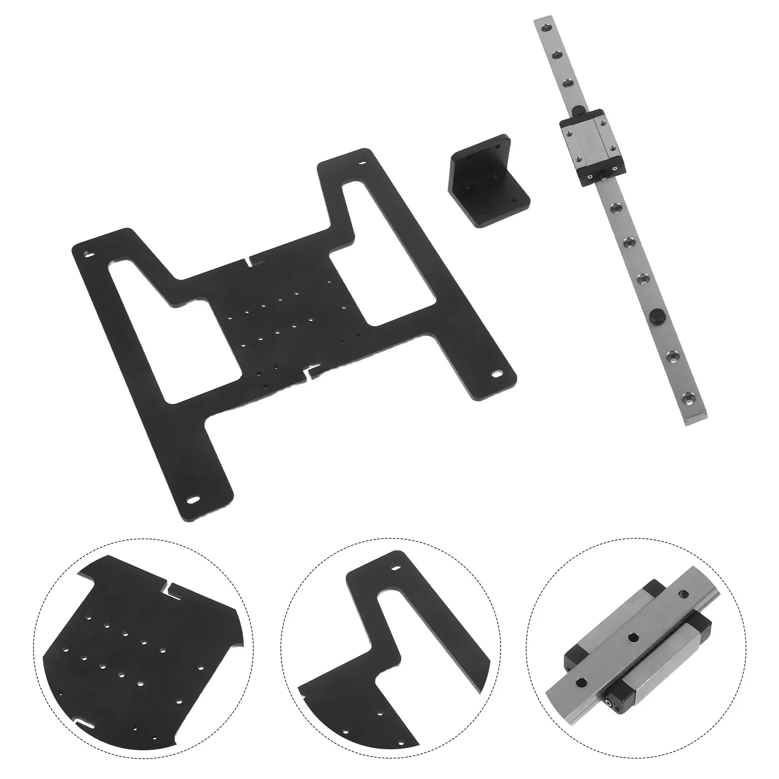 

1Set 3D Printer Y Carriage Plate Upgrade Kit Aluminum Alloy Plate Heated Bed Accessories Linear Rail for Ender-3 V2 Enhanced