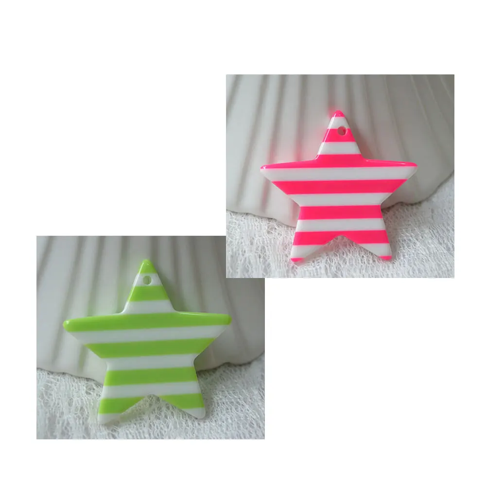 

20 PCS Pentagram Pendant DIY Five-pointed Star Accessory Stripe Creative Jewelry Making Supplies
