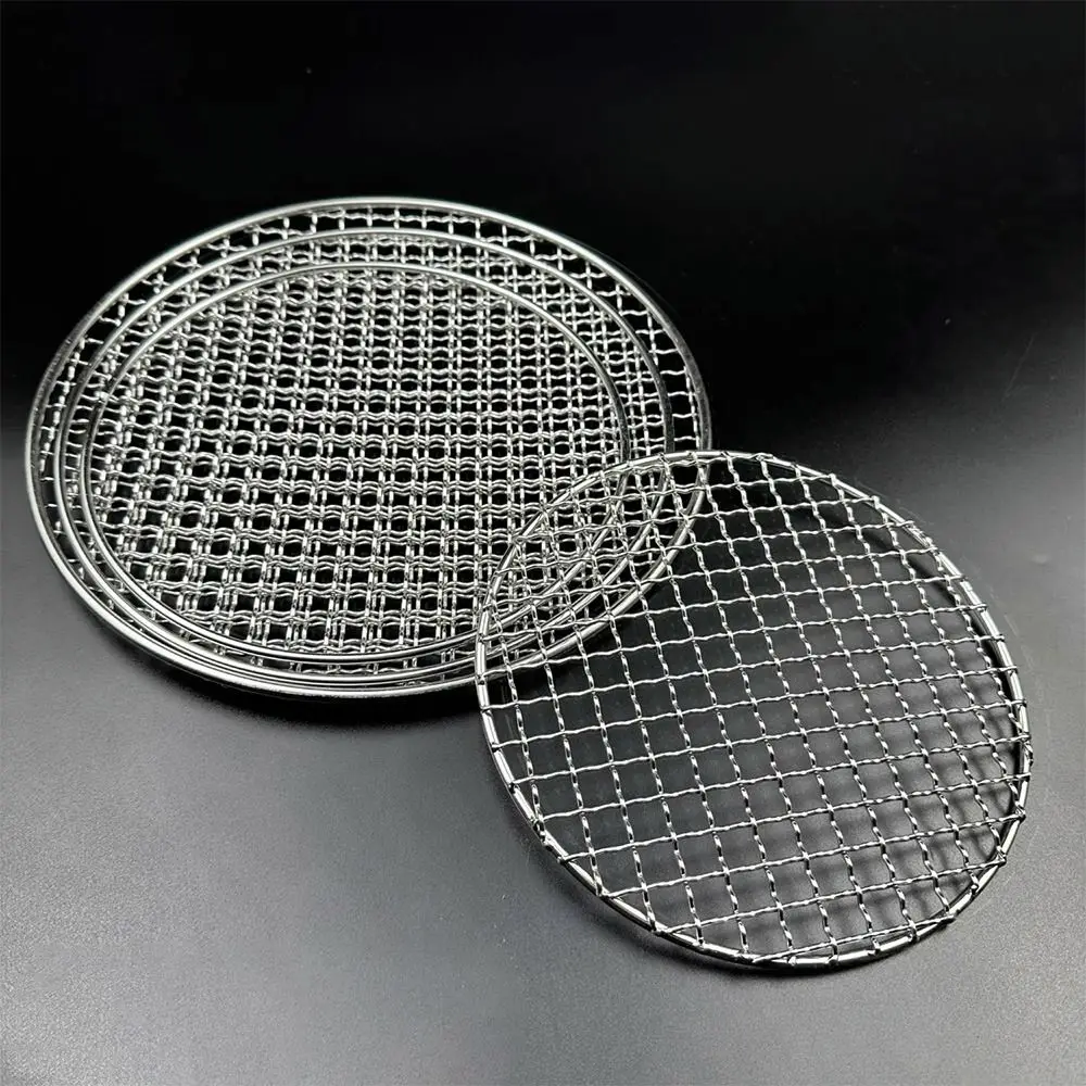 Nuevos estantes para parrilla de acero inoxidable, red redonda reutilizable para parrilla, red antiadherente para barbacoa, accesorios para barbacoa, cocina, comedor y Bar