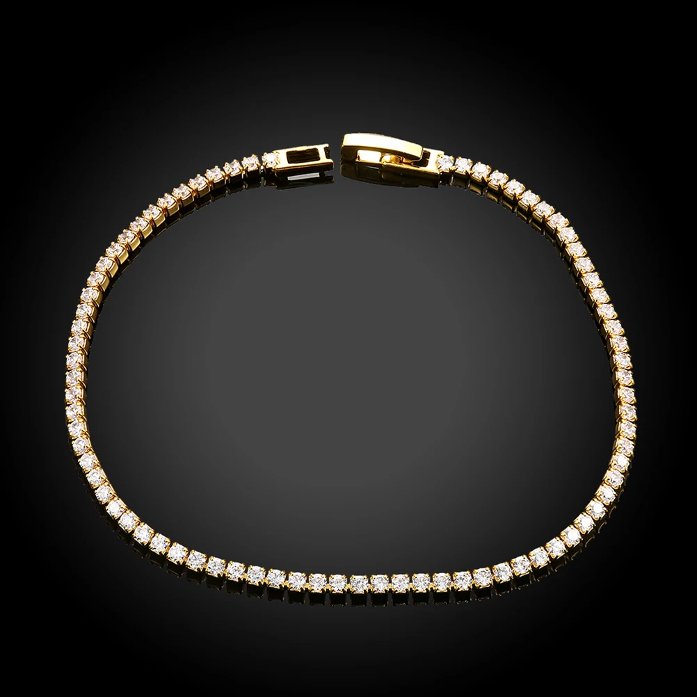 

Geometric Zircon Bracelet Luxury Crystal Bracelet For Women Girls Fashion Minimalist Gold Plated Alloy Wrist Jewelry