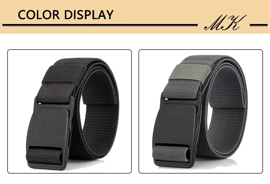 Maikun Großer Stoff-Herrengürtel für die Arbeit, kein Loch, Nylon-Gurtband, Kunststoff-Schnallengürtel, Militär-Nylon-Mischgewebegürtel – Detail 4