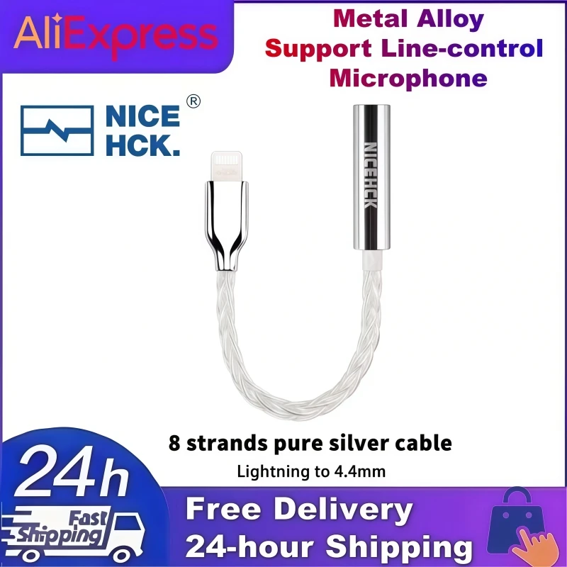NICEHCK TC3 Metal Alloy Shell HiFi Adapter ALC5686/C100 Type-C Lightning Input Support Line-control Microphone