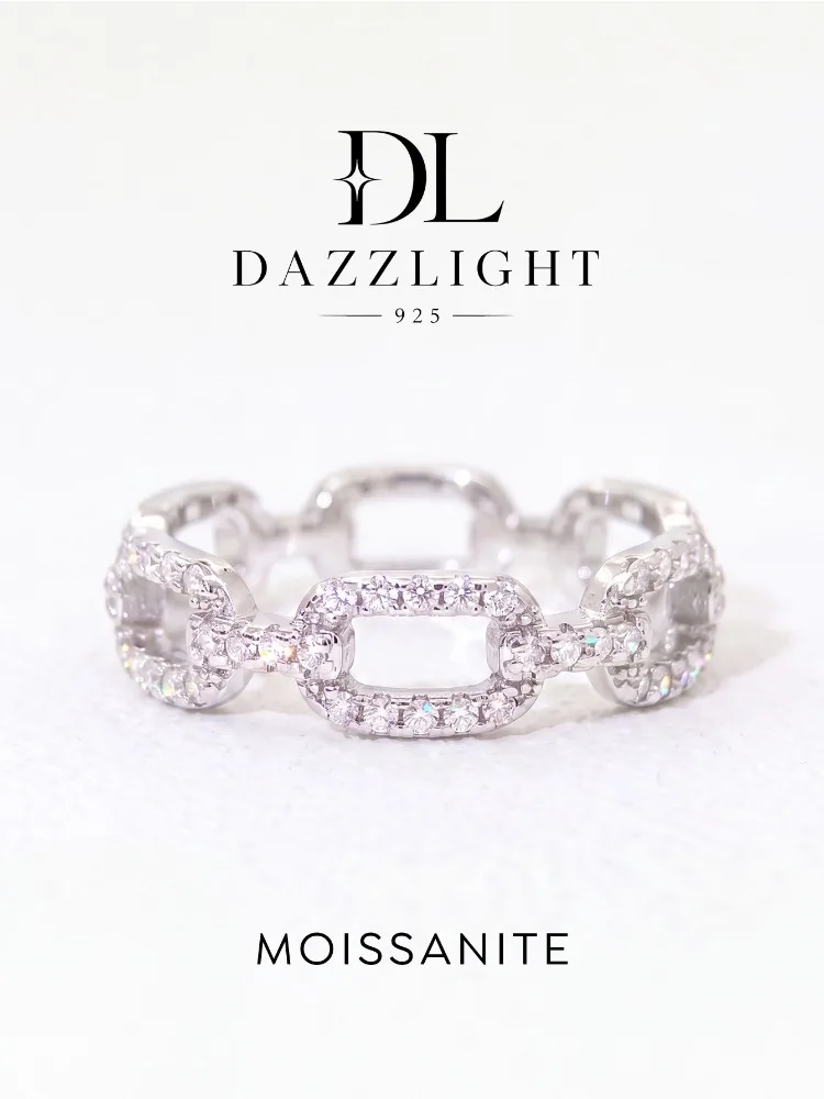 925 Sterling Silver Real Full Round Moissanite Diamond with Certificate Rings for Women Anniversary Wedding Fine Jewelry