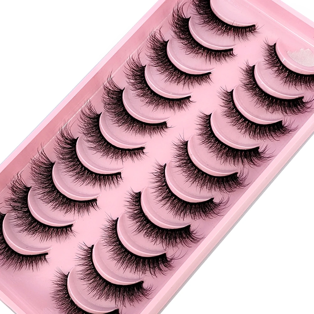 New 10 Pairs Eyelashes Makeup Soft Fluffy 3D Faux Mink False Eyelashes Natural Handmade Volume Mink Lashes Makeup Fake Lashes