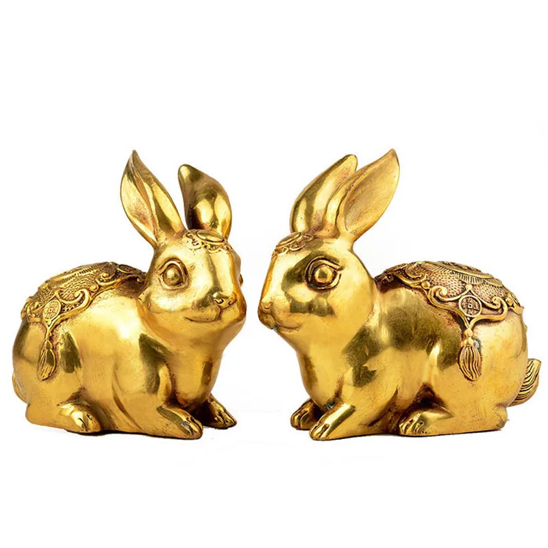 

Brass Copper Zodiac Fortune Rabbit Home Living Room Desktop Decoration Ornament