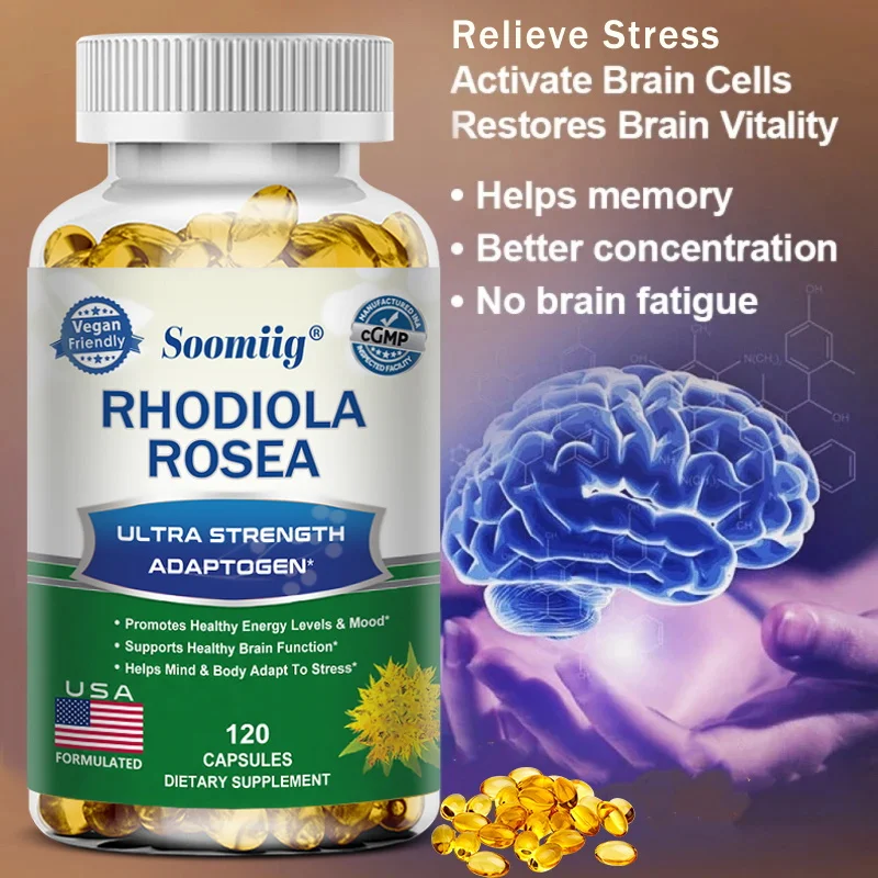 

Rhodiola Rosea - Super Adaptogen - Helps Relieve Stress and Anxiety, Improves Energy & Mood, Enhances Brain Function & Health