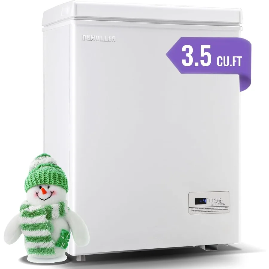 

Compact Deep Freezer with Electronic Control Panel for Apartments Dorms and Offices Top-Opening Door Design 2 Removable Baskets