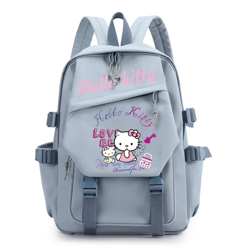 Sanrio Olá Kitty Schoolbag, impresso Cartoon estudante mochila, leve computador lona mochila, bonito, novo