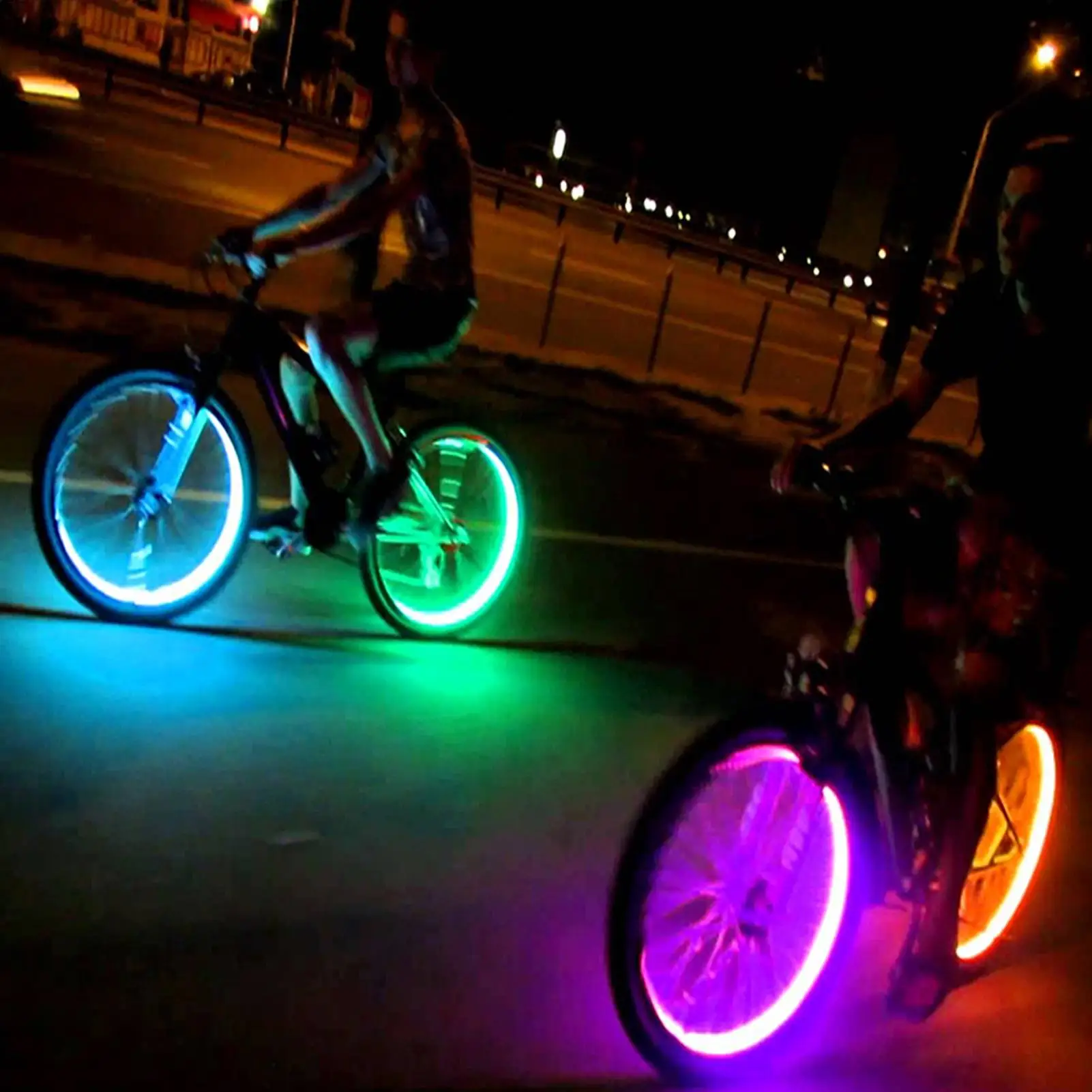 2Pcs/set LED Tire Valve Stem Caps Colorful Car Wheel Tire Valve Caps Universal Dustproof Bicycle Valve Cover for Bike Motorcycle