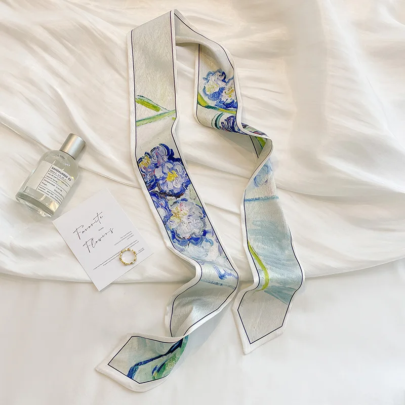 

Лента Ins, ремешок для ветровой сумки, стиль масляной живописи, маленькая лента, длинный шарф, пояс, универсальная модная повязка на голову