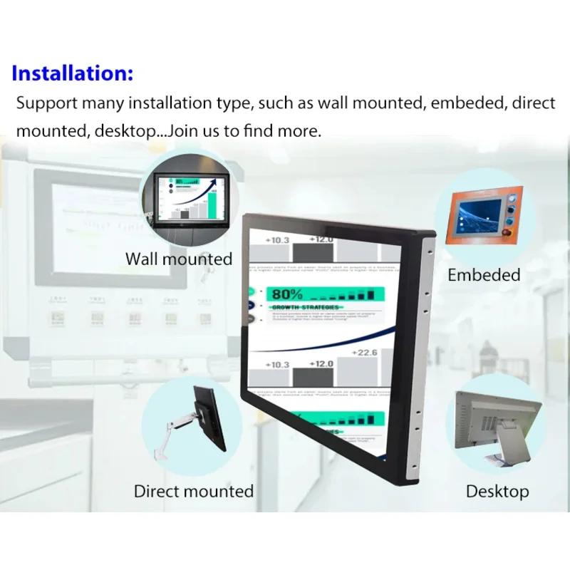 OEM ODM Waterproof for Kiosk ATM 21.5 15 19 17 4k Open Frame Inch Portable Touch Screen Monitors Industrial Lcd Monitor