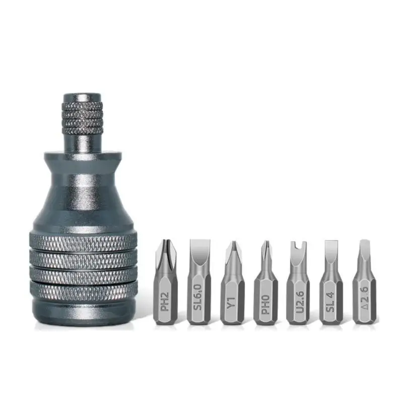 652f مفك البراغي المصنوع من الألومنيوم المصنوع 1/4inch مفك البراغي المغناطيسي 7 في 1 الصلب #3