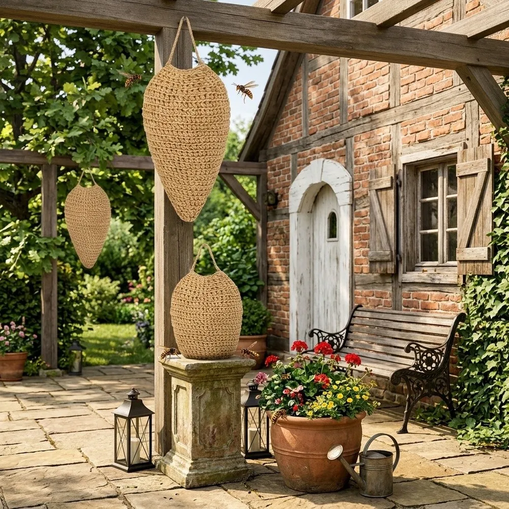 Three Piece Crochet Wasp Decoy Bag Set Built for Durability in For Outdoor Environments Including Humid Conditions