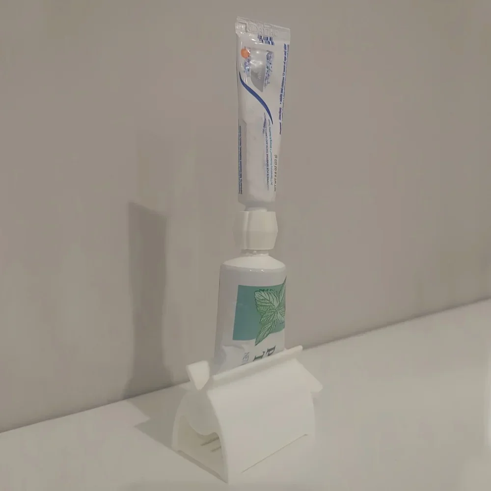 Reusable 3D Printed Toothpaste Refill Adapter Squeezer Easy Dispensing Eco‑Friendly Travel‑Friendly Bathroom Accessory White