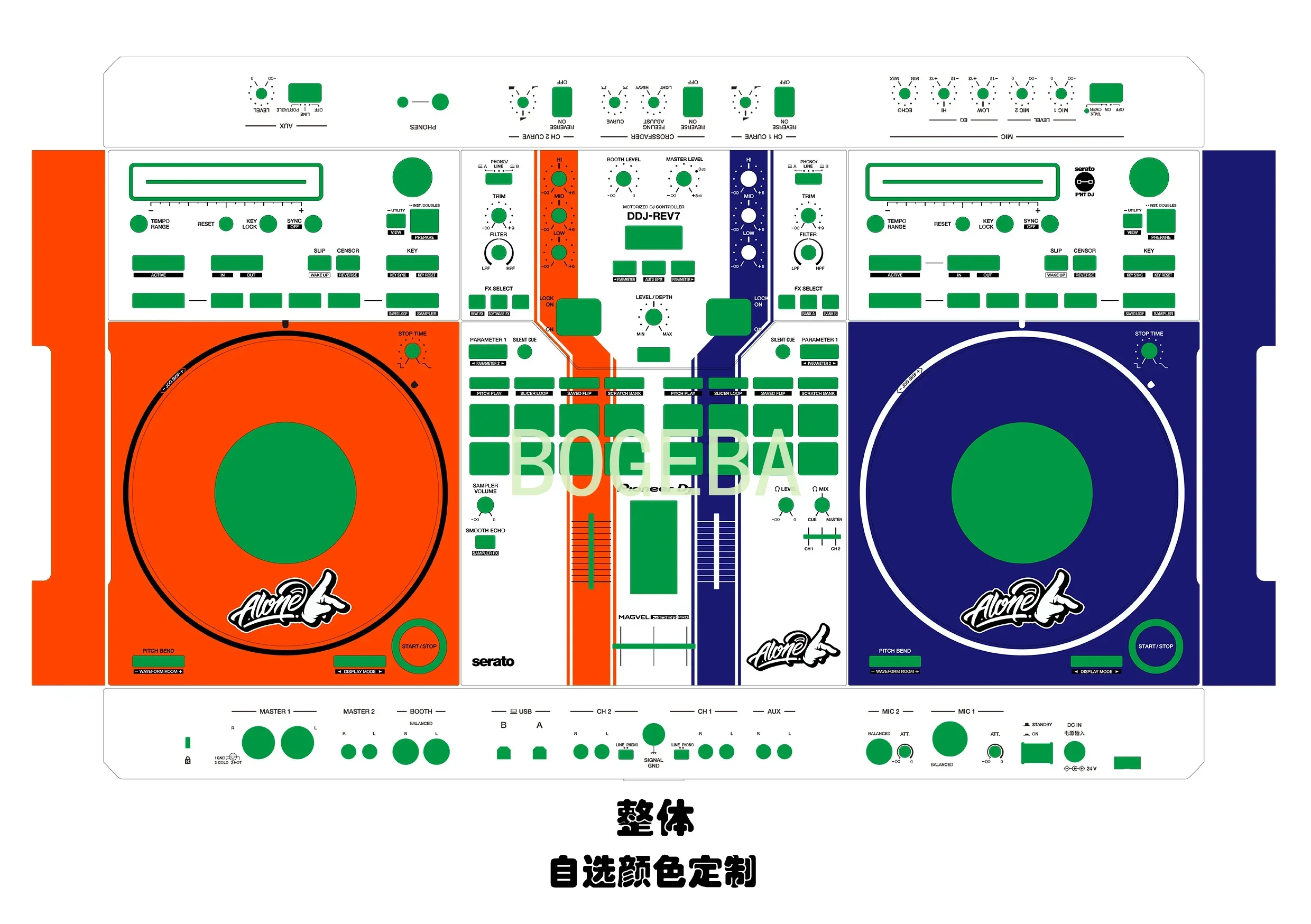 DDJ-REV7 DJ controller panel protective film Pioneer disc player colorful film can be customized individually